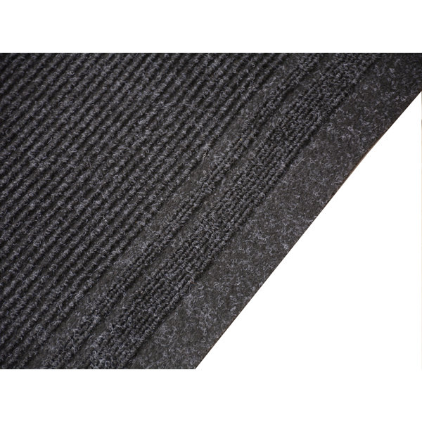 Ebern Designs Light Weight Indoor / Outdoor Slip Resistant Charcoal Rug